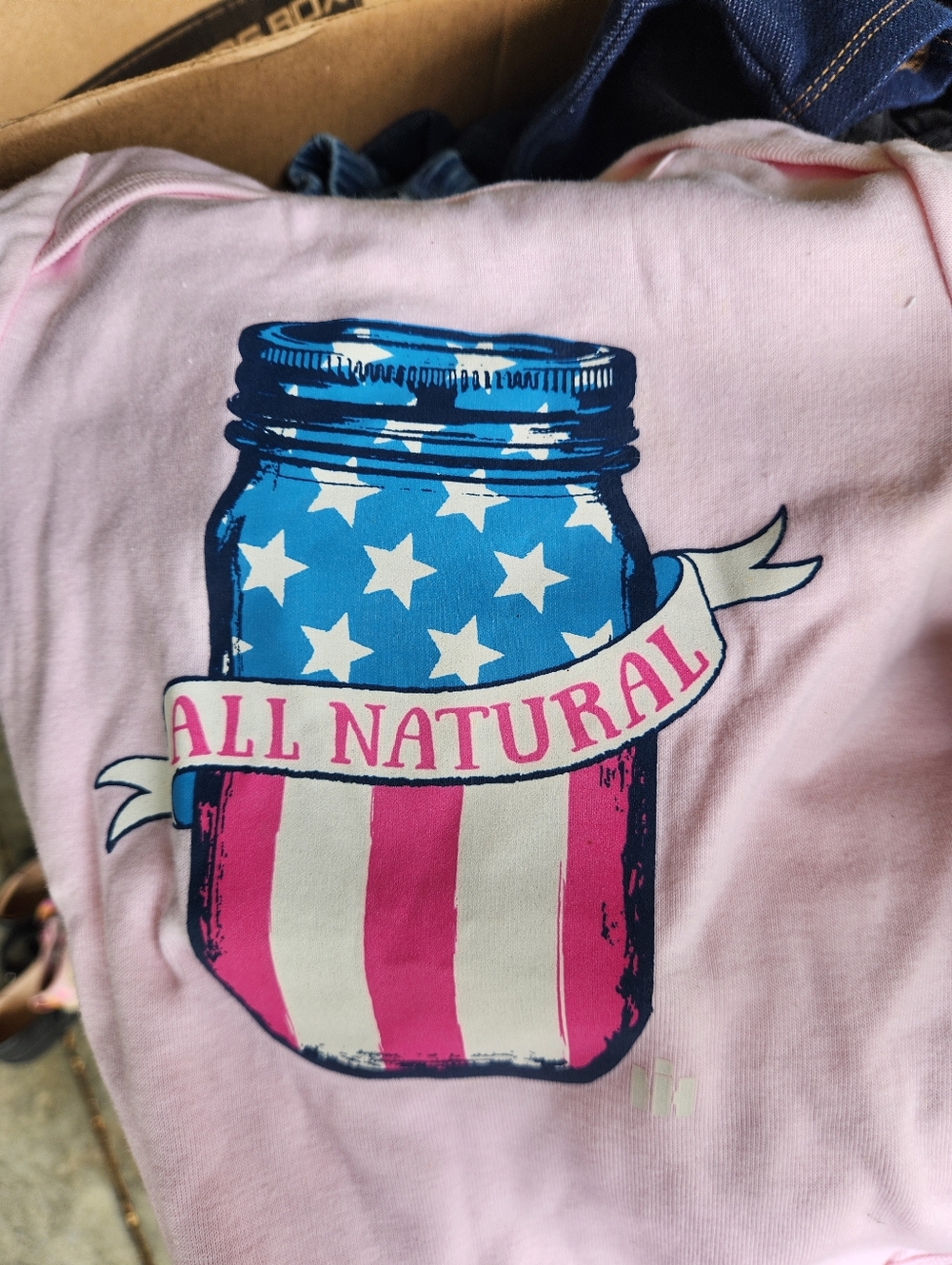All Natural Mason Jar Flag Case IH Pink Baby Girl Bodysuit 12 Months